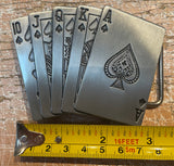 Royal flush metal belt buckle BK15