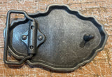 Fossilised fish metal belt buckle BK17
