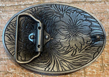 Flowers metal belt buckle BK24