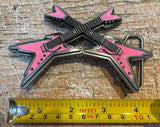 Pink guitars metal belt buckle BK33