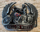 Hell on wheels metal belt buckle BK37