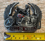 Hell on wheels metal belt buckle BK37