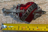 Love hurts metal belt buckle BK38
