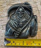 Death & scythe metal belt buckle BK39