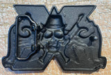 Truck driver skull metal belt buckle BK41