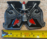 Truck driver skull metal belt buckle BK41