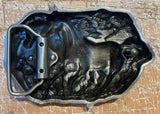 Horses metal belt buckle BK42
