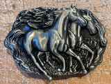 Horses metal belt buckle BK42