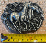 Horses metal belt buckle BK42