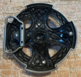 Celtic cross metal belt buckle BK44