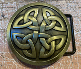 Celtic gold cross metal belt buckle BK45