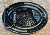 Horse head & beads metal belt buckle BK47