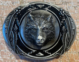 Wolf head metal belt buckle BK50