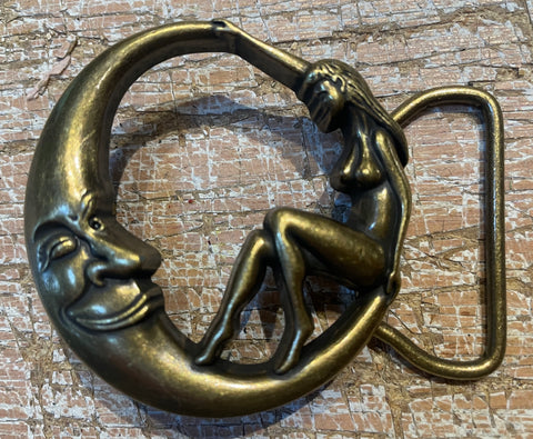 Moon metal belt buckle BK56