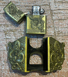Dragon gold lighter metal belt buckle BK59