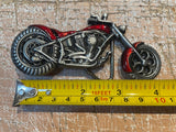 Red motorbike metal belt buckle BK62