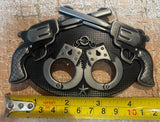 Handcuffs & pistols metal belt buckle BK63