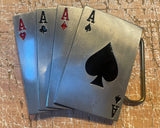 Four aces metal belt buckle BK67
