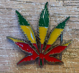 Cannabis leaf metal belt buckle BK76
