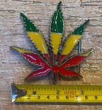 Cannabis leaf metal belt buckle BK76