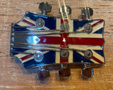Union Jack flag guitar head flag metal belt buckle BK78
