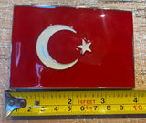 Turkey flag metal belt buckle BK79
