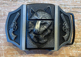 Wolf lighter metal belt buckle BK82