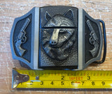 Wolf lighter metal belt buckle BK82