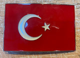 Turkey flag metal belt buckle BK79