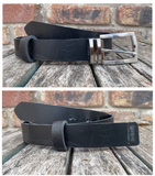 Buffalo leather 30mm wide belt with or without removable zinc brushed buckle. Choice of 9 colours