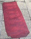 Red crocodile skin look buffalo leather belt & solid brass roller buckle. Choice of width