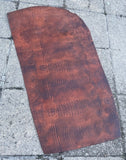 Cognac crocodile skin look buffalo leather belt & solid brass roller buckle. Choice of width