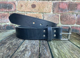 Black Buffalo Distressed Worn Look Leather Belt. Choice of Widths & Buckles.