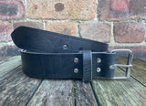 Black Buffalo Distressed Worn Look Leather Belt. Choice of Widths & Buckles.