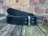 Black Buffalo Distressed Worn Look Leather Belt. Choice of Widths & Buckles.