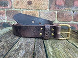 Dark Brown Buffalo Distressed Worn Look Leather Belt. Choice of Widths & Buckles.