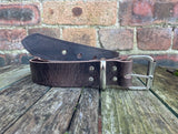 Dark Brown Buffalo Distressed Worn Look Leather Belt. Choice of Widths & Buckles.