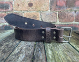 Dark Brown Buffalo Distressed Worn Look Leather Belt. Choice of Widths & Buckles.