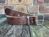 Light Brown Buffalo Distressed Worn Look Leather Belt. Choice of Widths & Buckles.