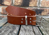 Brandy Buffalo Plain Leather Belt. Choice of Widths & Buckles.