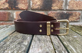 Brown Buffalo Plain Leather Belt. Choice of Widths & Buckles.