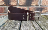 Brown Buffalo Plain Leather Belt. Choice of Widths & Buckles.