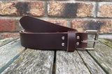 Brown Buffalo Plain Leather Belt. Choice of Widths & Buckles.