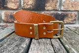 Tan Buffalo Plain Leather Belt. Choice of Widths & Buckles.