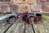 Cat head ring leather choker 10mm or 19mm wide. Choice of 13 colours.