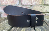 Plain leather 19mm-50mm wide Chicago screw belt with nickle plated steel screws. Choice of 13 colours.