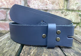 Plain leather 19mm-50mm wide Chicago screw belt with antique brass look steel screws. Choice of 13 colours.