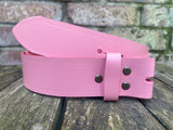 Plain leather 19mm-50mm wide Chicago screw belt with antique brass look steel screws. Choice of 13 colours.