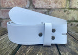 Plain leather 19mm-50mm wide Chicago screw belt with antique brass look steel screws. Choice of 13 colours.