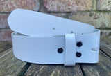 Plain leather 19mm-50mm wide Chicago screw belt with black steel screws. Choice of 13 colours.